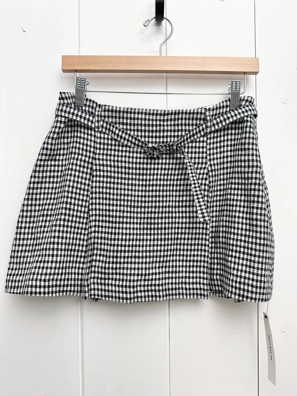 Reformation Rory Linen Skirt In Remy Check Size 2 - Picture 7 of 11